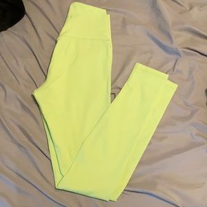 Neon Yellow Leggings - Tall